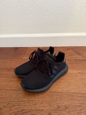 adidas womens Black Athletic Knit Sneakers